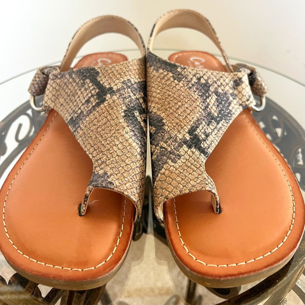 Carlos by Carlos Santana Trilogy Sling-Back Sandals - Snakeskin - Size 7 {NWOT}